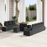 vidaXL Ensemble de canapé de jardin 10 Pièces Noir 80 x 80 x 71 cm