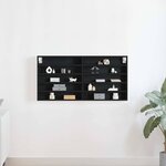 vidaXL Cabinet d'Affichage avec étagère Chêne noir 100 x 8.5 x 50 cm