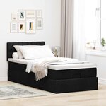 vidaXL Cadre de lit ottoman avec matelas noir 90x190 cm tissu