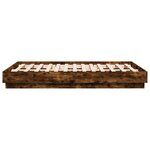vidaXL Cadre de lit avec LED sans matelas chêne fumé 120x190 cm