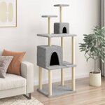 vidaXL Arbre à chat avec griffoirs en sisal Gris clair 167 cm
