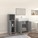 vidaXL Ensemble de meubles de salle de bain 3 Pièces Sonoma gris