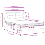 vidaXL Lit avec matelas noir 140x200 cm tissu