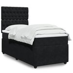 vidaXL Sommier à lattes de lit avec matelas Noir 90x200 cm Velours