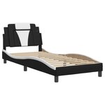 vidaXL Cadre de lit Viana sans matelas noir et blanc 90x200 cm similicuir