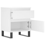 vidaXL Table de chevet Blanc 40x35x50 cm Bois d’ingénierie