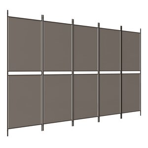 vidaXL Cloison de séparation 5 panneaux Anthracite 250x200 cm Tissu