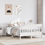 vidaXL Cadre de lit sans matelas blanc 160x200 cm bois de pin massif