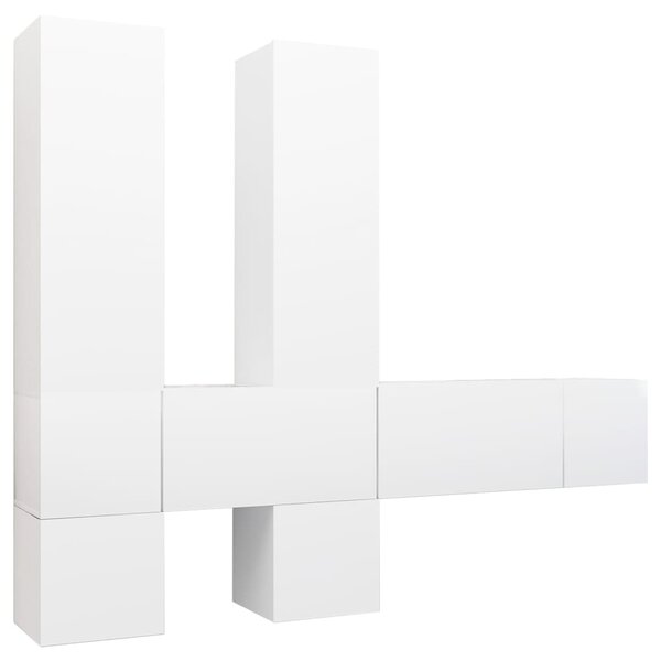 vidaXL Ensemble de meubles TV 7 Pièces Blanc Bois d'ingénierie