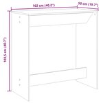 vidaXL Table de bar noir 102x50x103 5 cm bois d'ingénierie