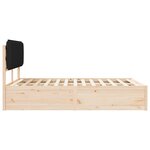 vidaXL Cadre de lit avec tête de lit rembourrée Noir 135 x 190 cm