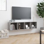 vidaXL Bibliothèque/Meuble TV Gris béton 143x30x36 cm