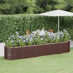 vidaXL Lit surélevé de jardin Acier enduit de poudre marron
