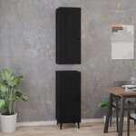 Vidaxl buffet haut noir 35x34x180 cm bois d'ingénierie