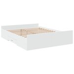 vidaXL Cadre de lit avec tiroirs sans matelas blanc 150x200 cm