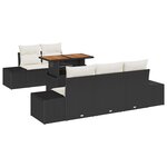 vidaXL Ensemble de salle à manger pour jardin 6 Pièces Noir et Crème