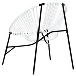 vidaXL Chaise œuf de jardin noir et blanc résine tressée