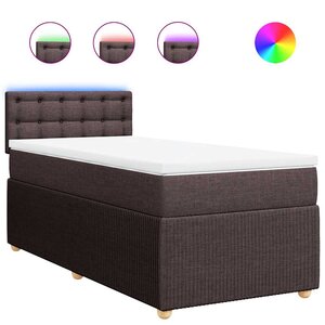 vidaXL Sommier à lattes de lit avec matelas Marron foncé 90x200 cm