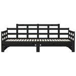 vidaXL Lit coulissant sans matelas noir bois de pin massif