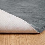 vidaXL Tapis en Fourrure Synthétique de Lapin Anthracite Ø 160 cm