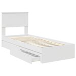 vidaXL Lit de Rangement Blanc 75 x 190 cm Bois d'ingénierie