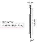 Pied latéral à sceller gris anthracite mat sablé ren 0206ms