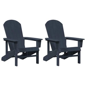 vidaXL Chaise de jardin 2 pc Bleu marine Polyéthylène