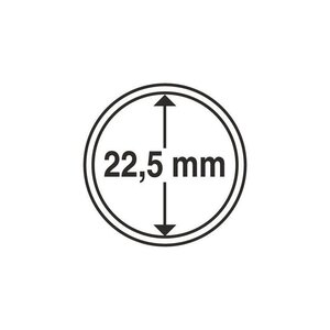 Capsules rondes 22 5mm pour monnaies de collection. Paquet - 100 capsules
