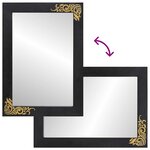 vidaXL Miroir de salle de bain Noir et argent 70 x 50 x 2 5 cm