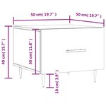 vidaXL Tables basses 2 Pièces gris béton 50x50x40 cm bois d'ingénierie