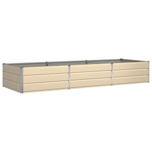 vidaXL Jardinière Ivoire 195 x 100 x 45 cm Acier galvanisé