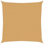 vidaXL Voile d'ombrage 160 g/m² carré sable 6x6 m PEHD