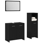 vidaXL Ensemble de mobilier de salle de bain 3 Pièces Chêne noir