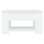 vidaXL Table basse blanc 79x49x41 cm bois d'ingénierie