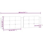 vidaXL Coussin de tête de lit noir et blanc 200 cm similicuir