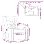 vidaXL Fauteuil inclinable de massage électrique Marron Tissu