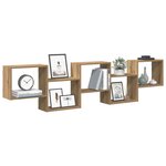 vidaXL Étagère cube murale 5 compartiments chêne artisanal