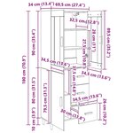 vidaXL Haut Armoire Chêne noir 69 5 x 34 x 180 cm Bois d'ingénierie