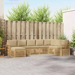 vidaXL Ensemble de canapés d'extérieur 6 pc Blanc et Beige Polyester