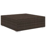 vidaXL Repose-pied sectionnel 1 pc avec coussin Résine tressée Marron