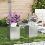 vidaXL Supports de Plantes Extérieurs 2 Pièces 24x24x35 cm Acier Galvanisé