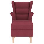 vidaXL Fauteuil avec repose-pied Rouge bordeaux Tissu