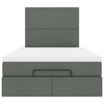 vidaXL Cadre de lit ottoman avec matelas gris foncé 120x190 cm tissu