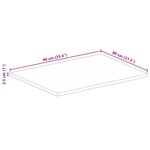 vidaXL Dessus de table à bord vivant 90x80x2 5 cm bois massif manguier