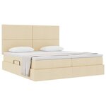 vidaXL Lit de Rangement avec tête de lit Crème 180 x 200 cm Tissu