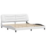 vidaXL Cadre de lit sans matelas Hvar blanc 200x200 cm similicuir
