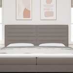 vidaXL Tête de Lit LED Design Lignes Taupe 200 cm Tissu