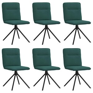 vidaXL Chaises à manger lot de 6 vert foncé tissu