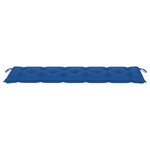 vidaXL Banc de jardin avec coussin bleu 175 cm Bois de teck massif