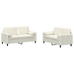 vidaXL Ensemble de canapés 2 Pièces avec coussins crème velours